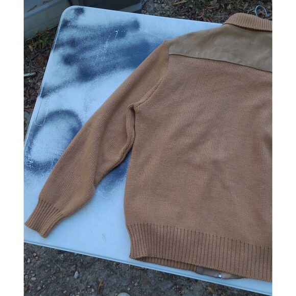 Vintage 70s 80s  Leather Zip Cardigan Jacket - Picture 6 of 10